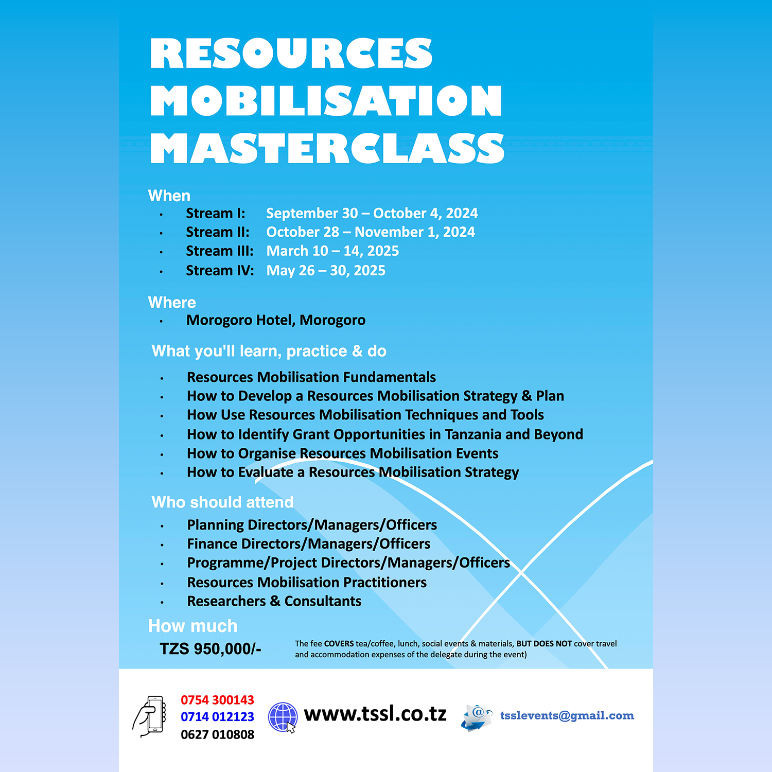 RESOURCES MOBILISATION MASTERCLASS